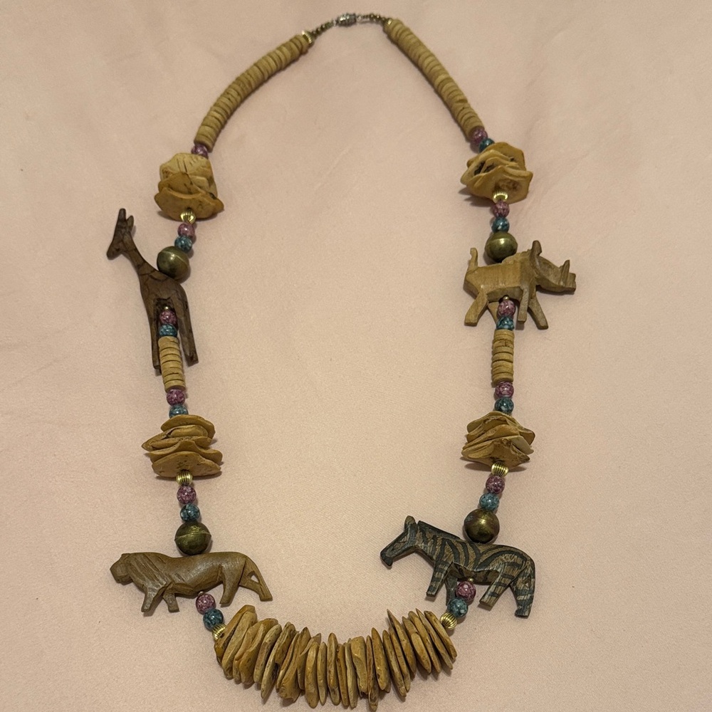 Handcrafted Animal Necklace - multi colored.